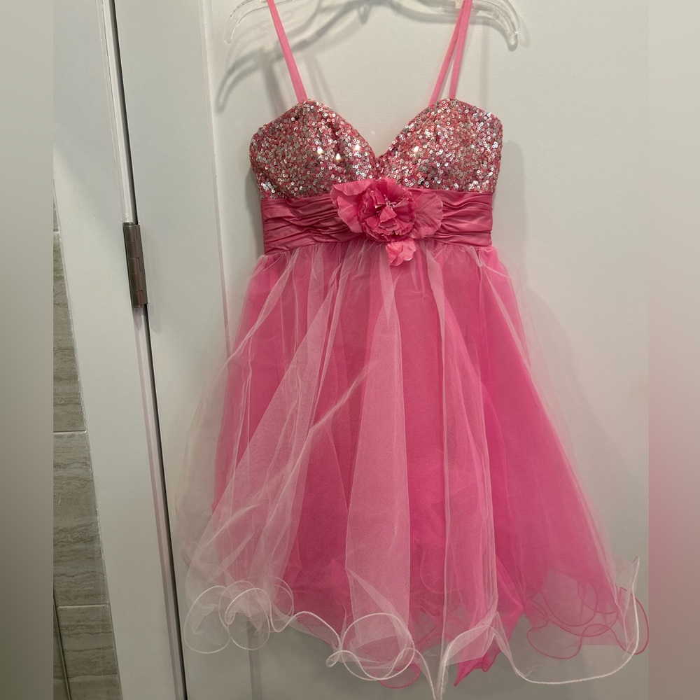 BG Haute Short Tulle Pink Dress.